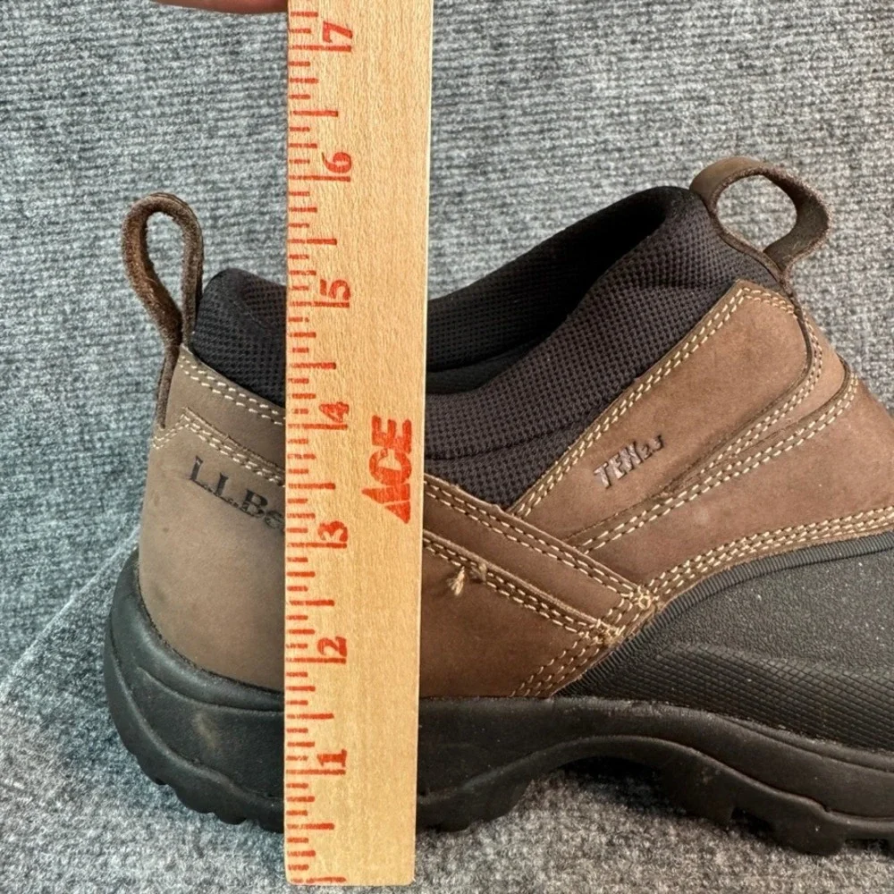 LL Bean Storm Chaser Slip On Boots Brown Leather Waterproof Duck Shoes Mens 11